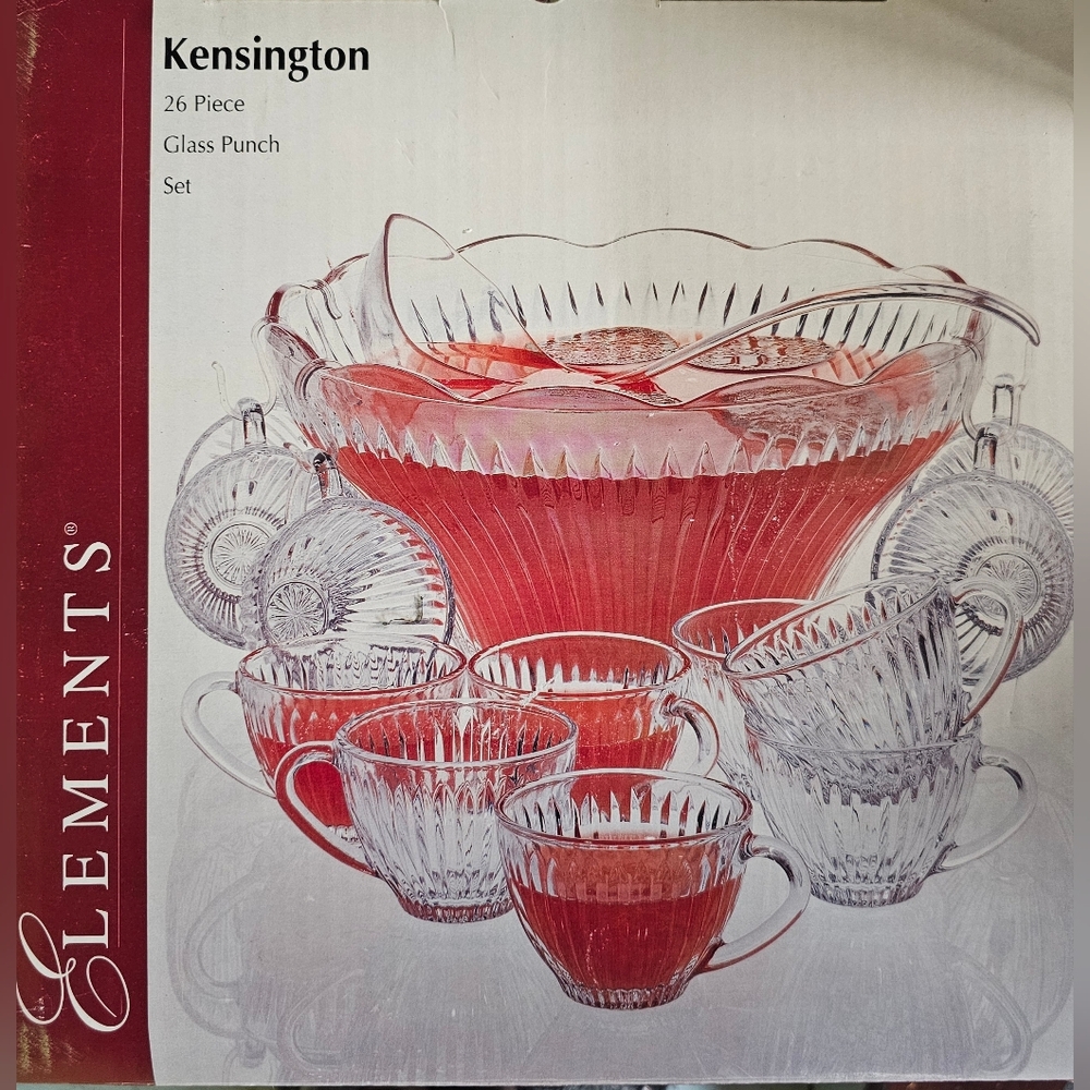 Elements Kensington 26 Piece Glass Punch Bowl Set